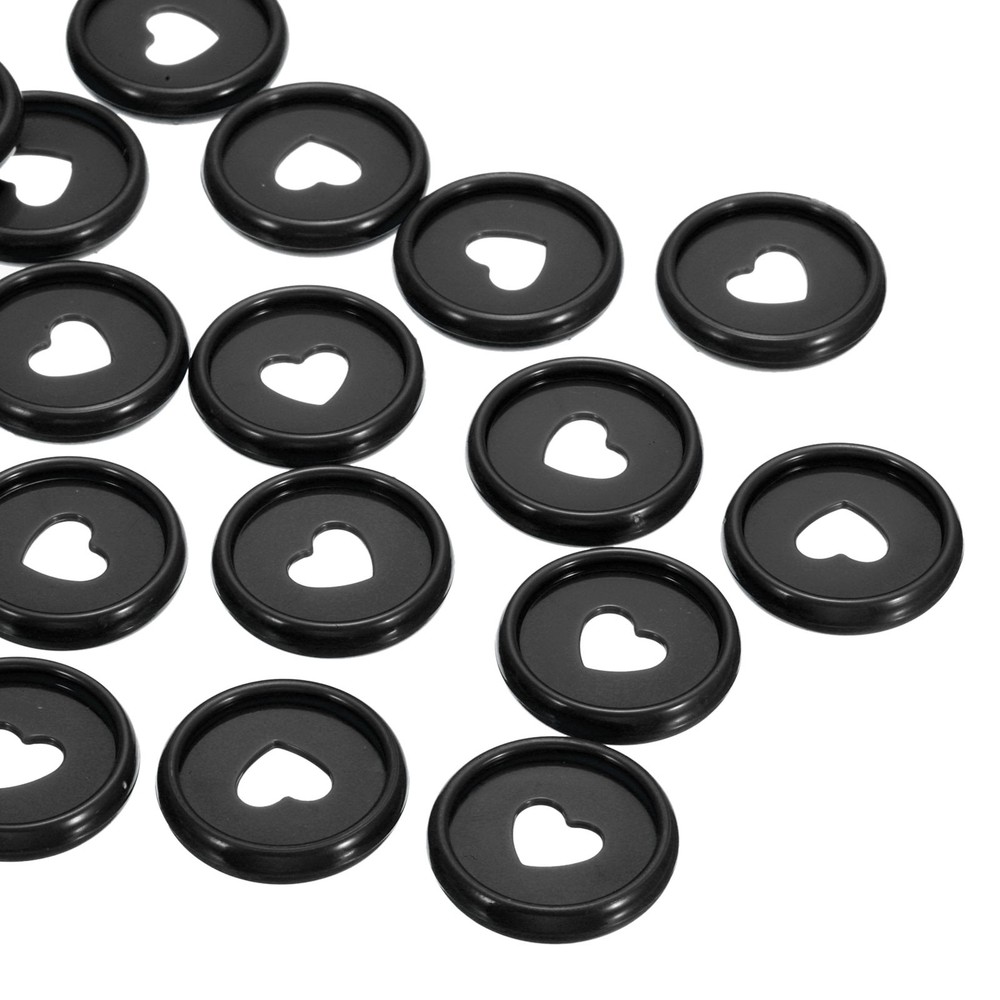 24mm Book Binding Discs 22pcs Discbound Expansion Discs Heart, Black