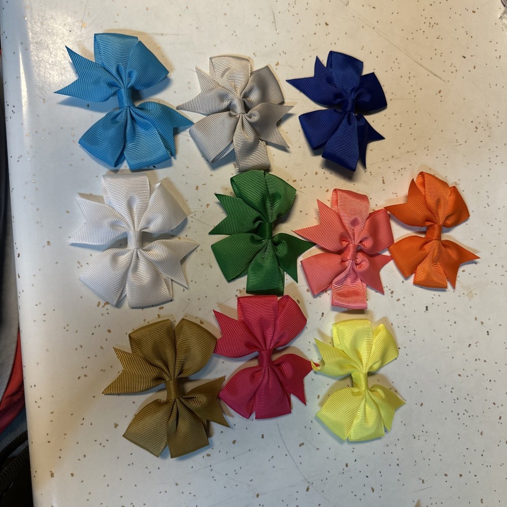 10 Multicolor Clip Bows NEW!!