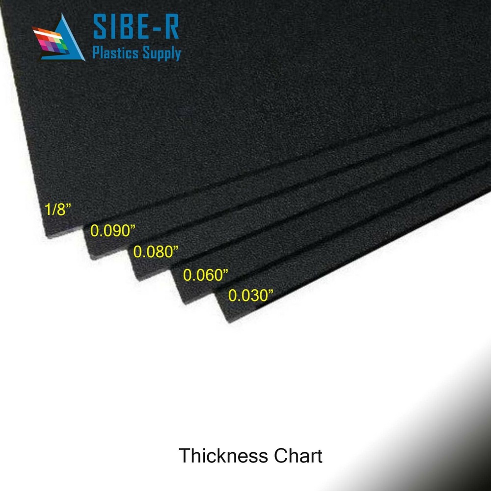 (5-Pack) Kydex Plastic Sheets - 0.080" Thick - Black - 8"x12" - New