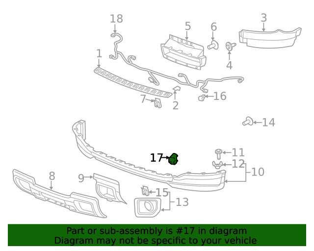 Genuine GM Park Sensor Bracket 23276809