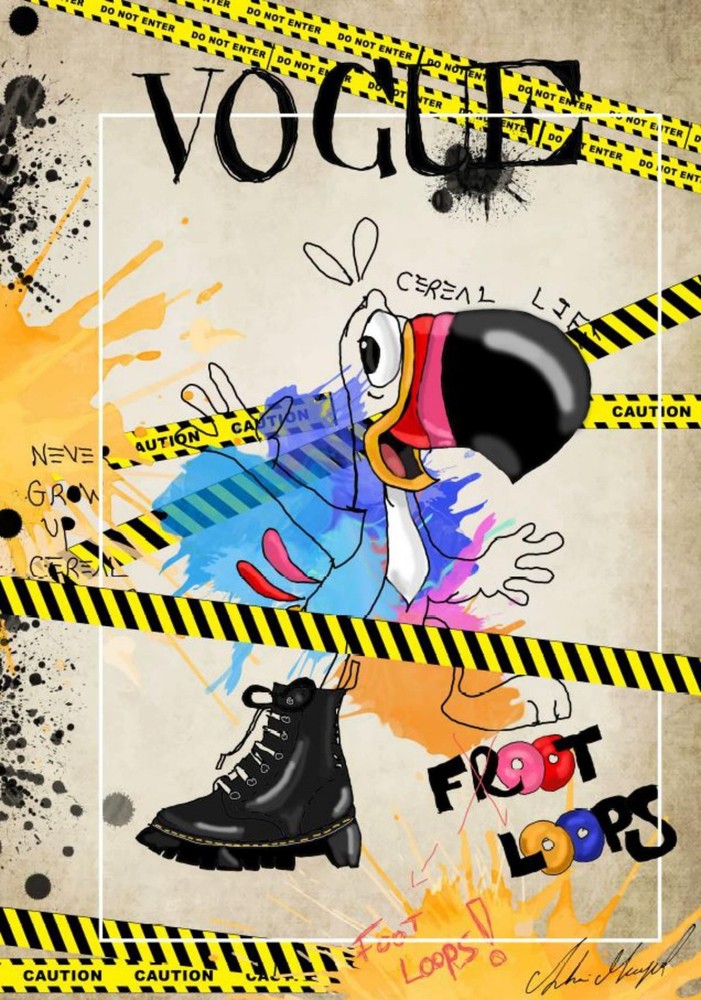 Shani Moyal- Mixed Media on Canvas "Froot Loops"