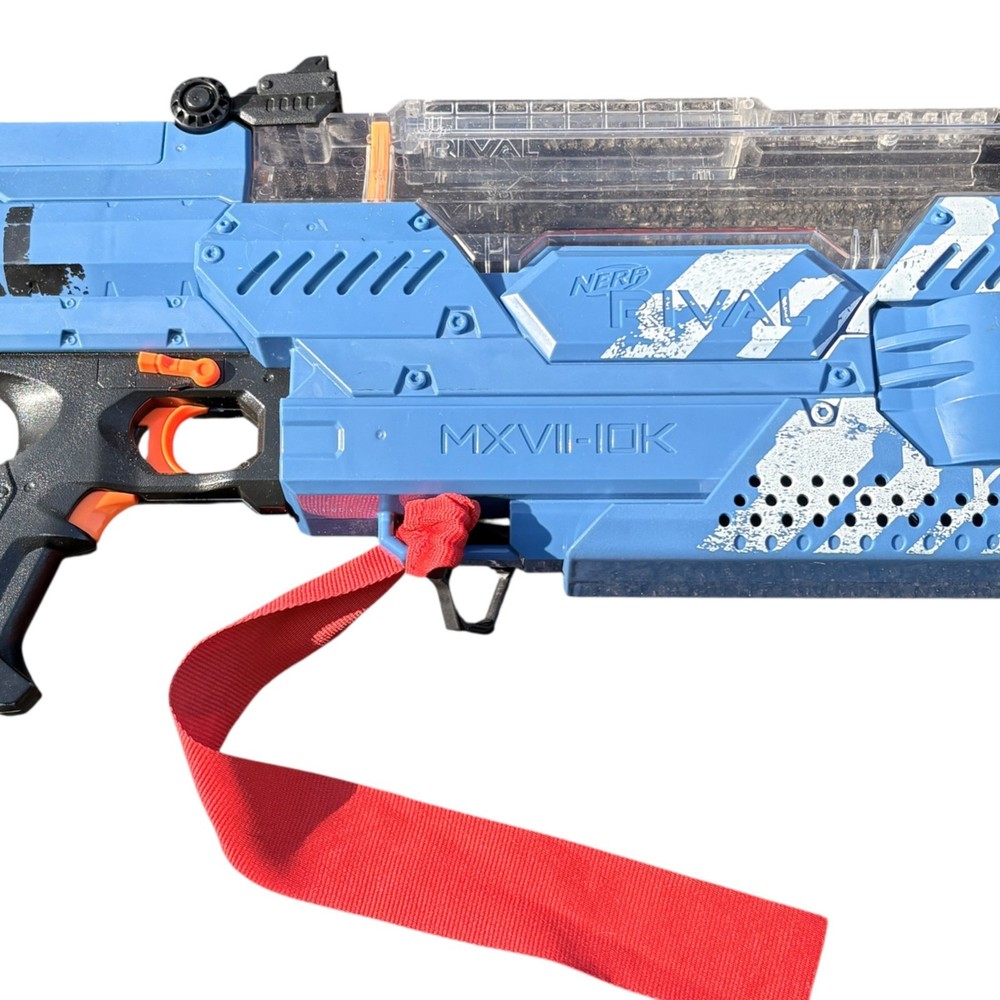 Nerf Rival MXVII-10K Phantom Corps Blaster With Red Strap Blue & White