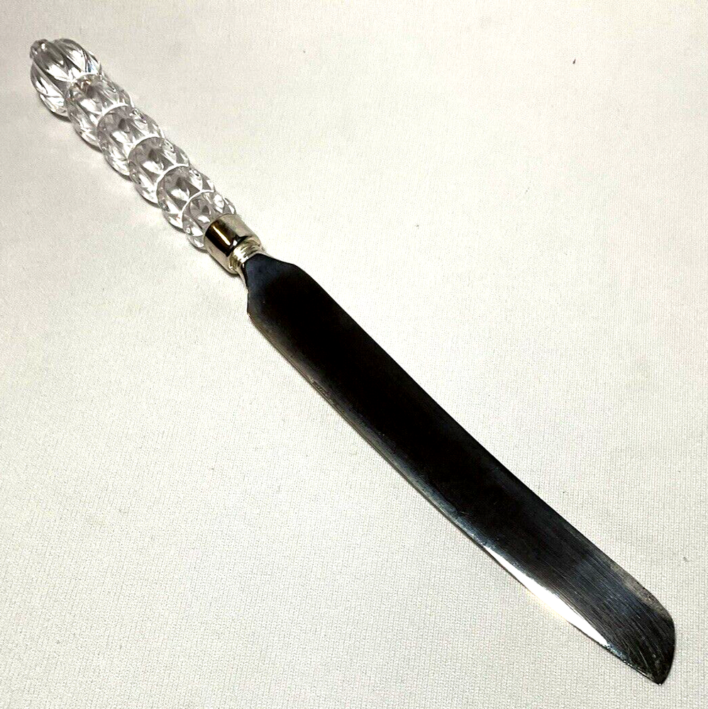 MIKASA ~ Beautiful Solid Crystal Handled CAKE KNIFE w/Box (Rousseau) ~ Austria