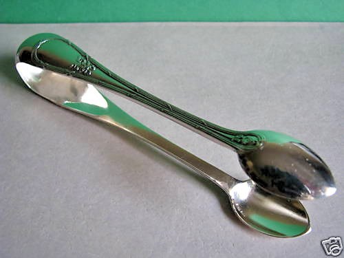 SOLID SILVER SUGAR TONGS NIPS 800Silver Vienna Austria c1922-1940s German Import