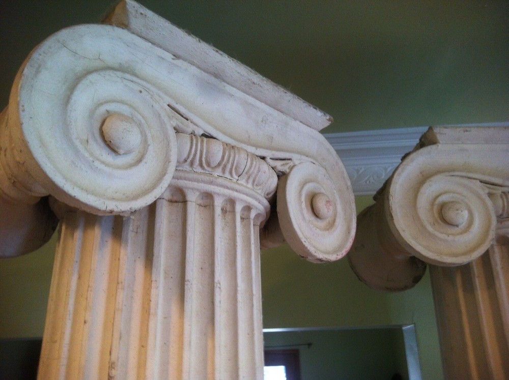 Antique Ionic Greek Revival Columns set of two