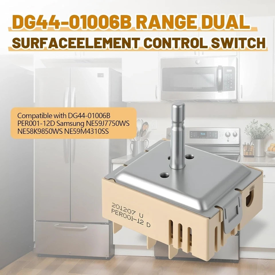 DG44-01006B Dual Burner Infinite Switch Samsung Range Oven Control PER001-12D
