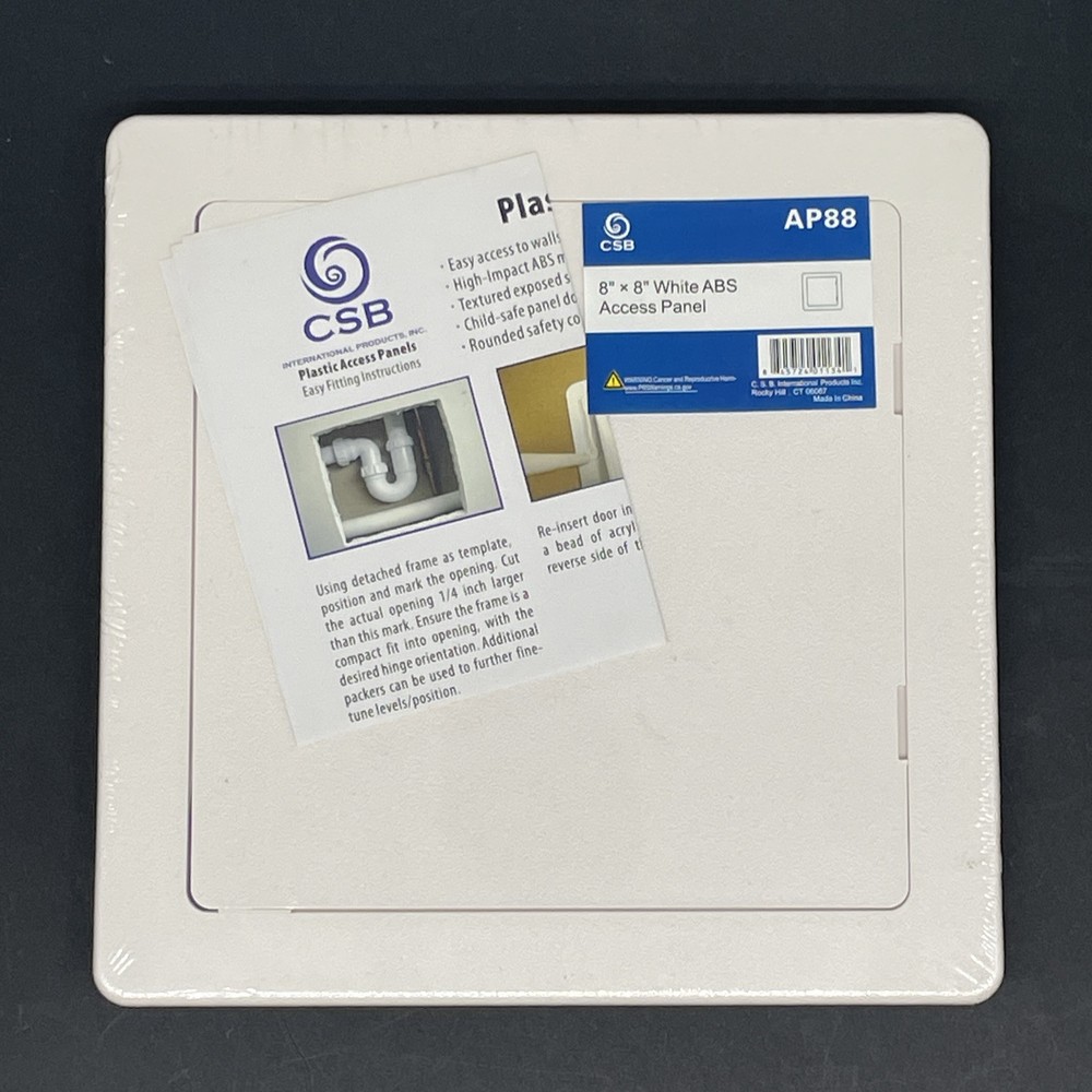 Plumbing Access Panel White 8 X 8" Plastic CSB For Drywall Ceiling Wall Textured