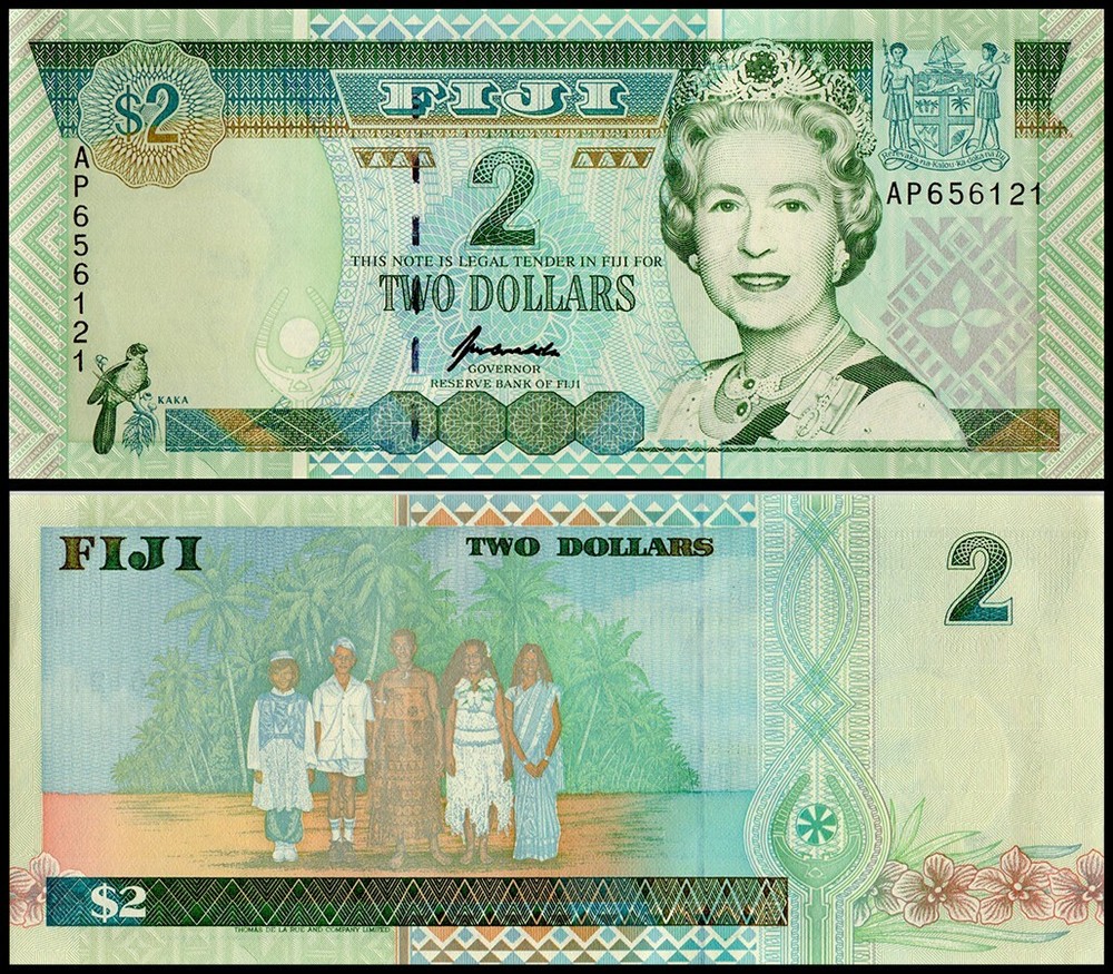 Fiji 2 Dollars, 1996 ND, P-96b, UNC