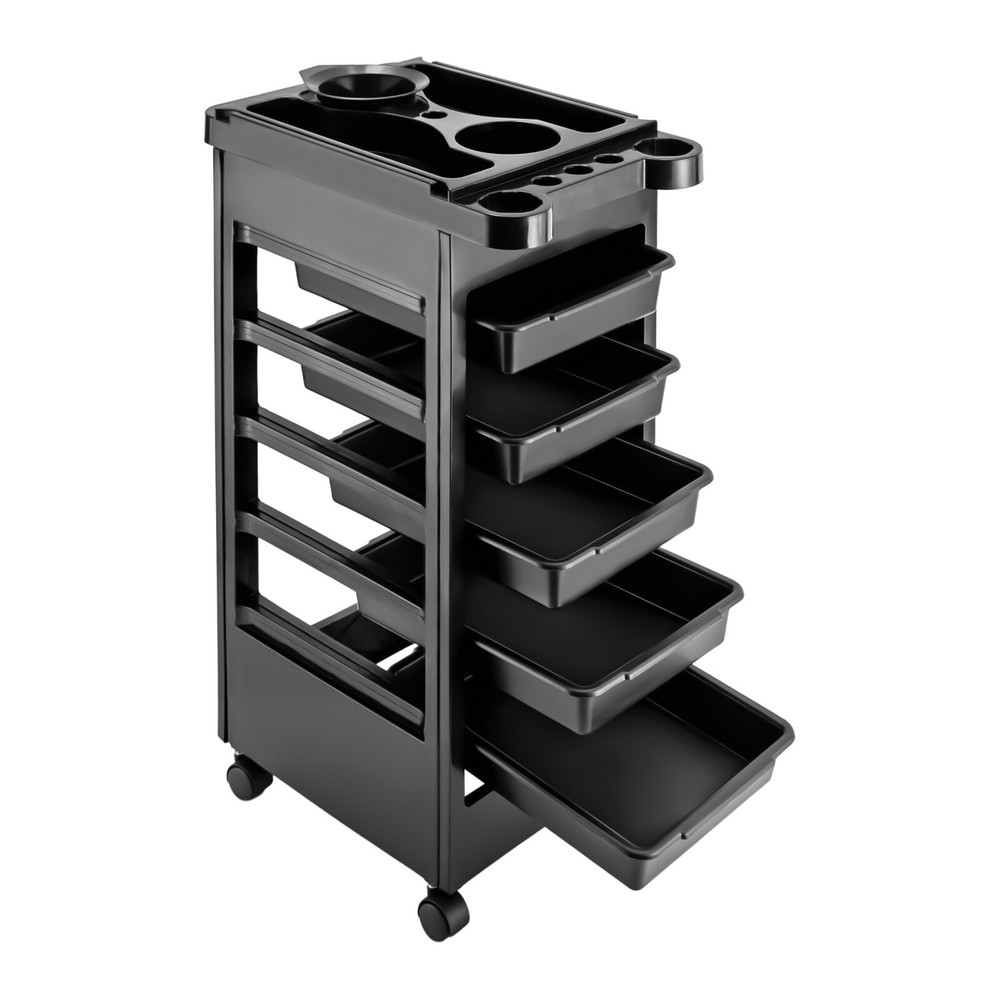 5 Tier Storage Bins with Lid Black Storage Container with Wheels Storage Office