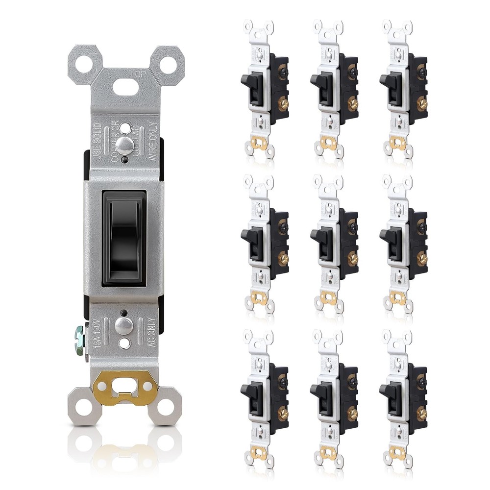 Toggle Electrical Switch, Single Pole Wall Switch, 15 Amp, 120 Volt, in Wall ...