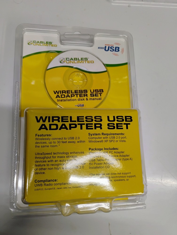 NEW Cables Unlimited Wireless USB Adapter Set 30 ft. Range