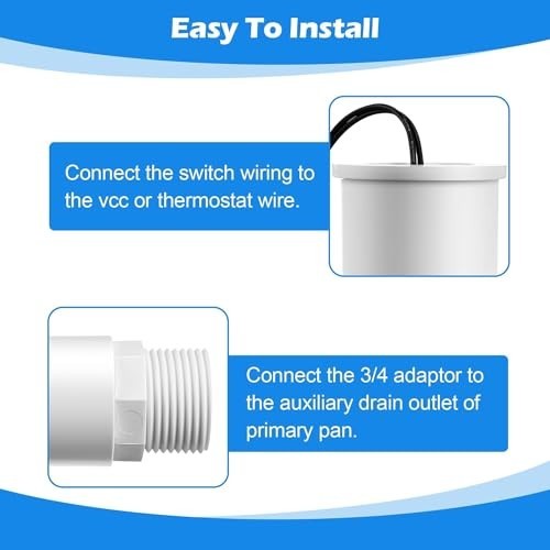 8 Pack Float Switch for Easy Install, AC Water Level Sensor, 3/4" Adapter, 6ft W