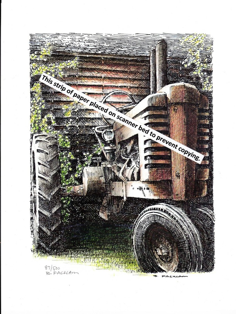 John Deere Model "A" Styled ~ Pen & Ink Color Print