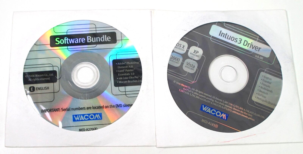 Wacom Intuos 3 Software & Driver Bundle Adobe Photoshop Corel nik 2006