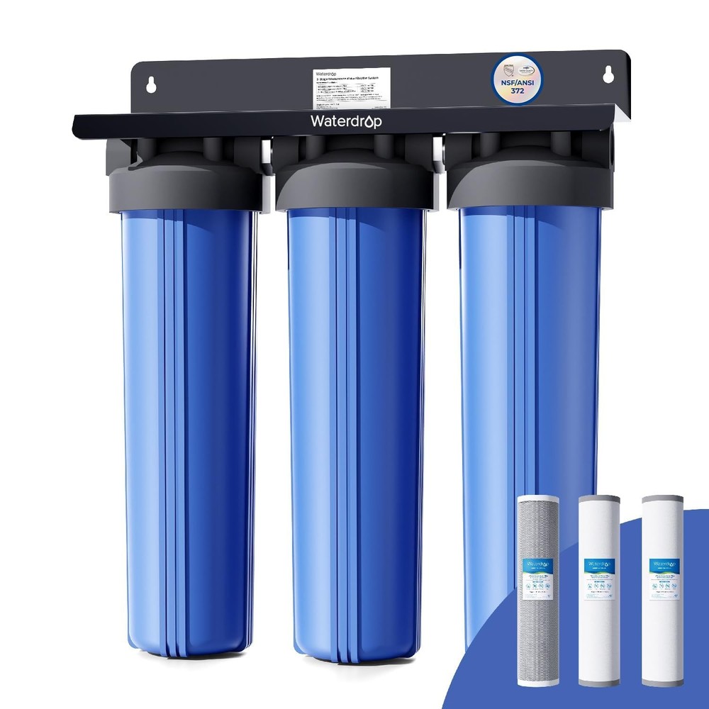 Waterdrop 3-Stage Whole House Water Filter System,Reduce Iron&Manganese