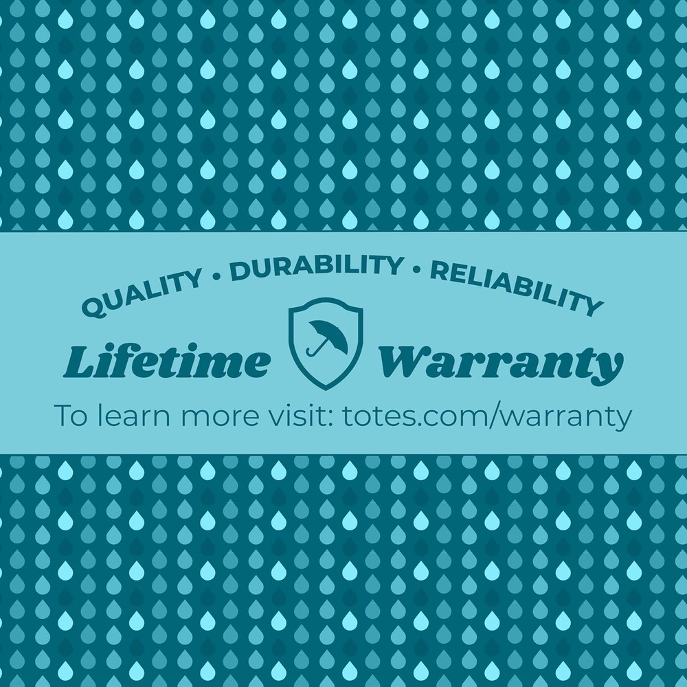 Totes Auto Open/Close Compact Umbrella with Printed Under Canopy