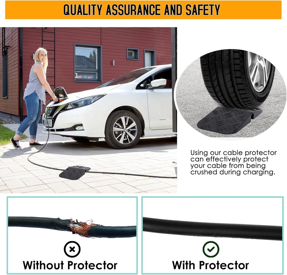 Gap Minimizing EV Charger Cable Protector for Garage Door - Soft Rubber Design