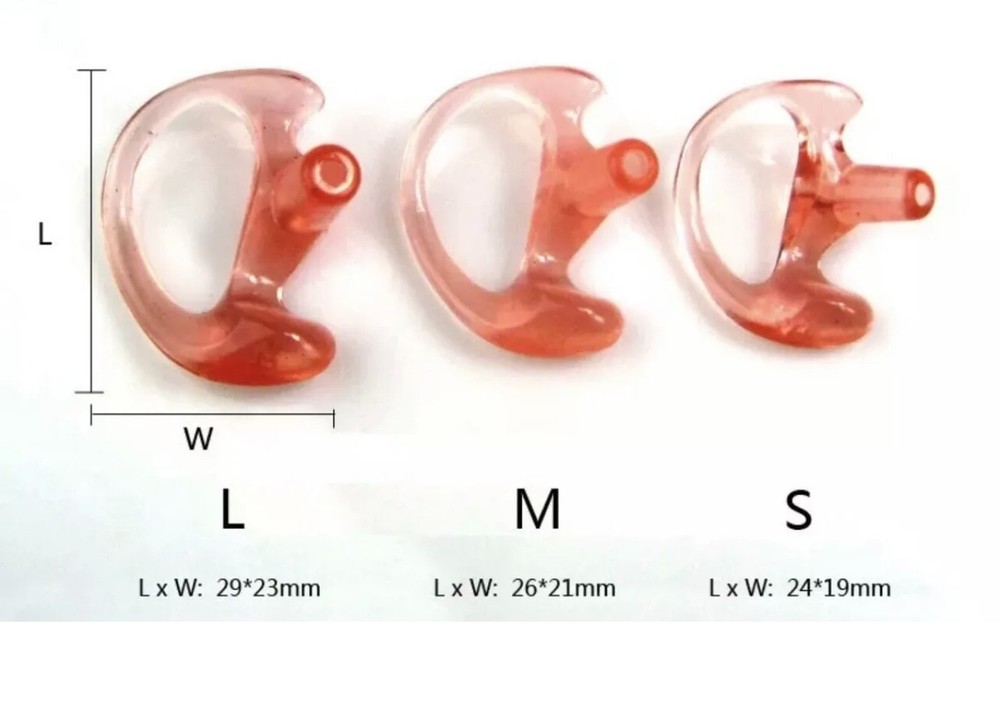 6 pac K-FLEX type Silicone EAR MOLD Replacements MEDIUM LEFT