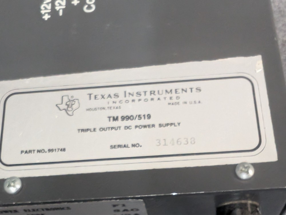 Texas Instruments TM990/519 Vintage Computer DC Power Supply