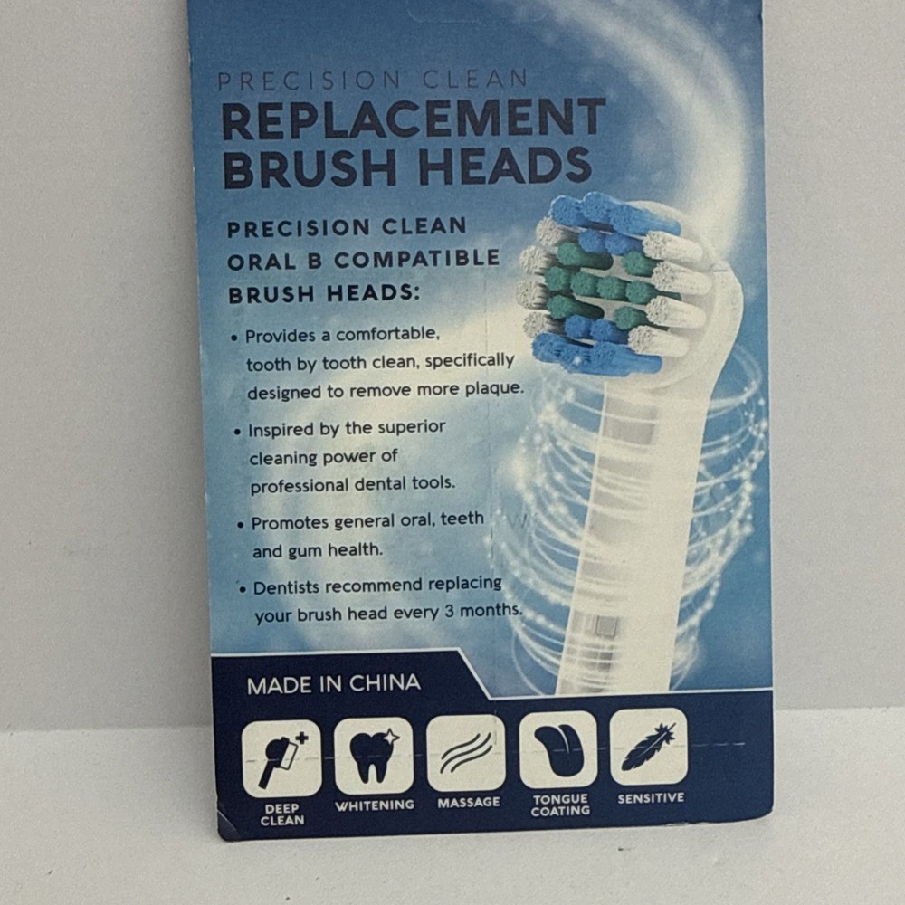 Replacement Brush Heads (4-Count) Precision Clean Oral B Compatible