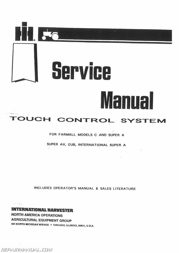 International Harvester Touch Control Service Manual