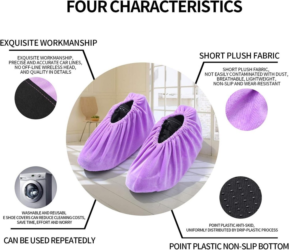 Washable Reusable Shoe Boot Covers - 5 Pairs, Extra Large