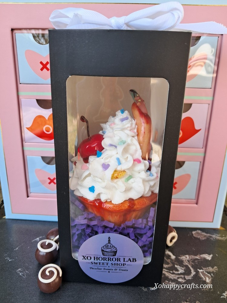 Severed Finger Cupcake (Sinful) –Handmade Horror Bakery Display Piece”