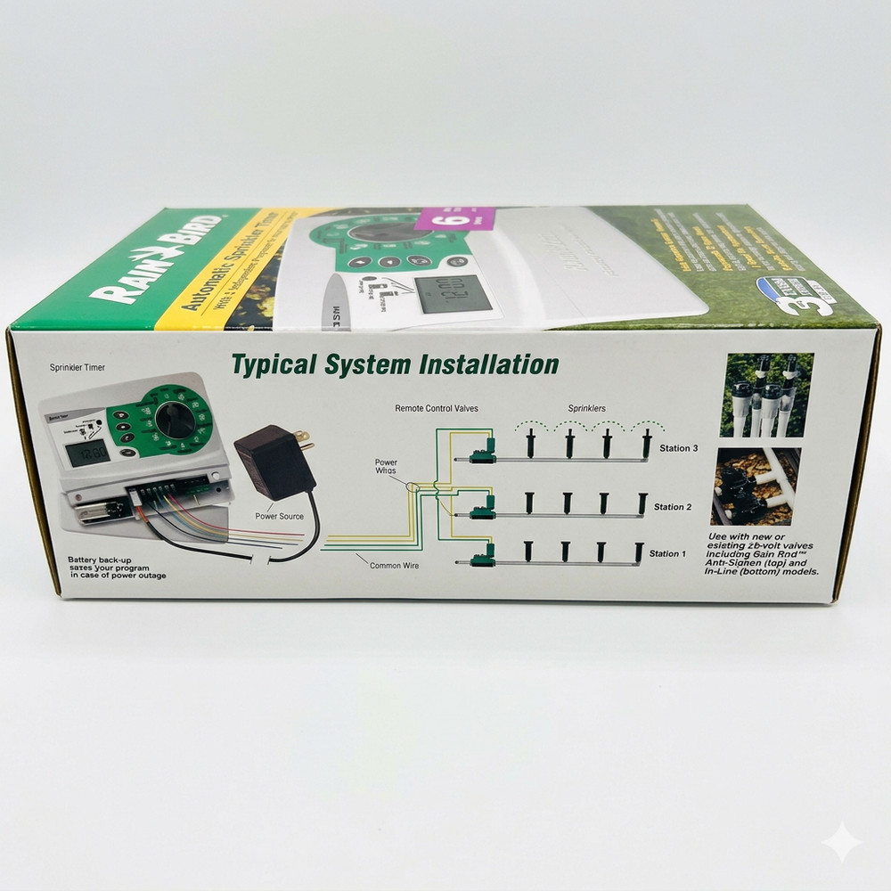 RAIN BIRD ISM-6 Indoor Automatic Sprinkler Timer 6 Valve 3 Programs Model