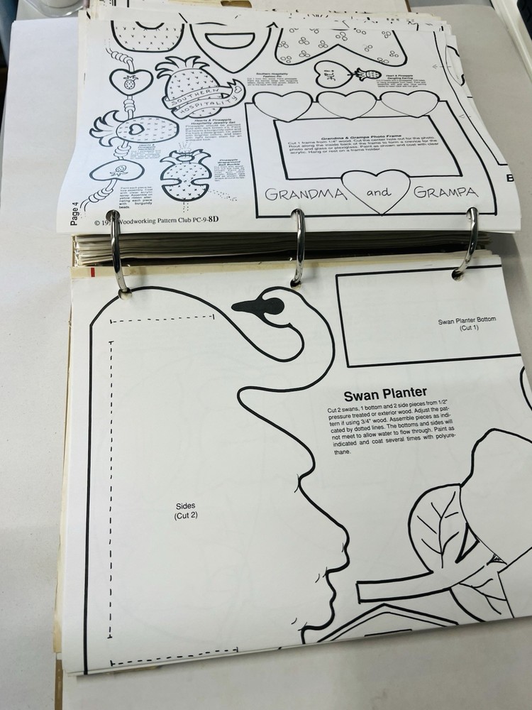Woodworking Pattern Club And Scroll Saw Pattern 3-Ring Binder 97 Patterns