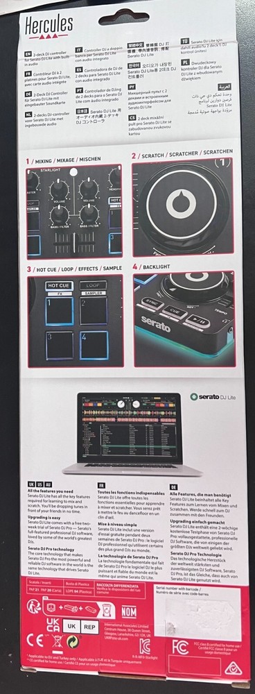 Hercules DJ DJControl Starlight Controller for Serato DJ Lite 1623