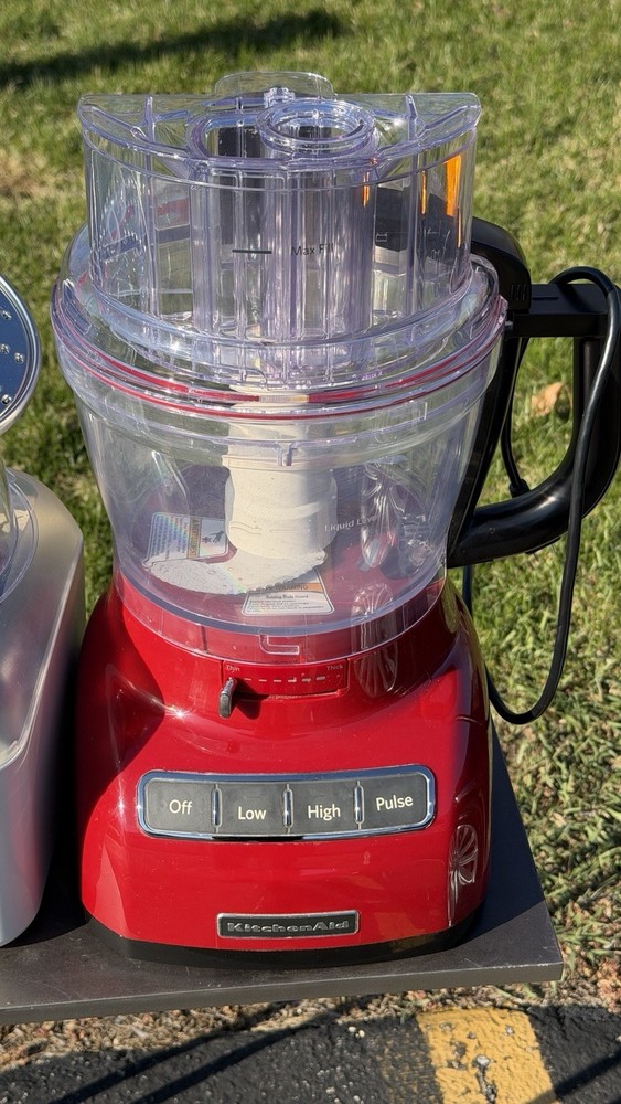 KitchenAid Red Food Processor w/ Accessories Discs Storage Case Tested