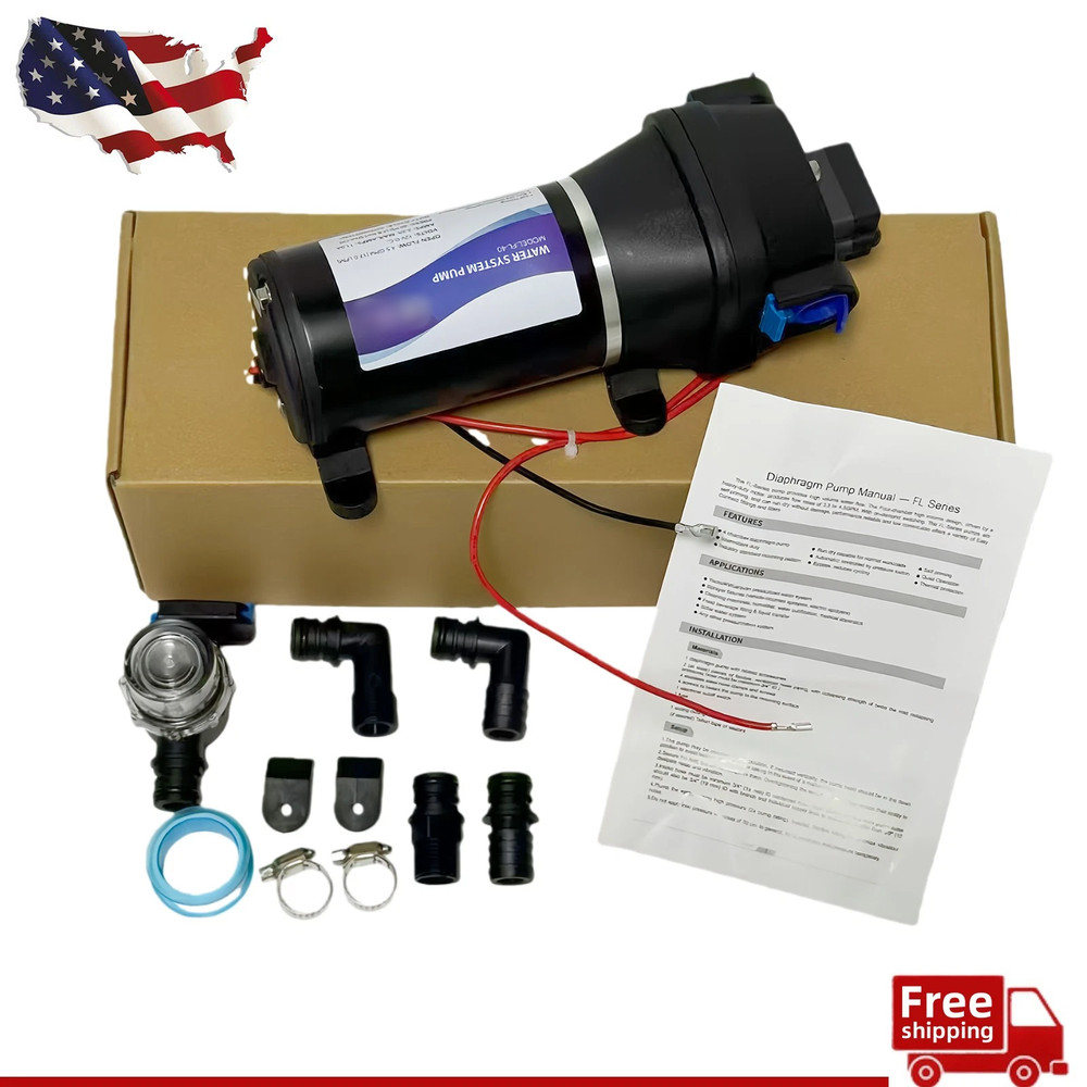 12V Water System Pump 4.5 GPM 6.2 Amp 40 PSI Draw 04325143A For Flojet US Stock