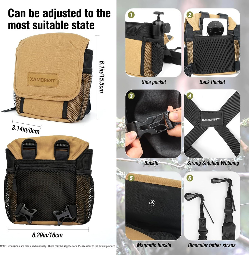 Universal Binocular Case, Binocular Harness for Hunting Case with Adjustable Sho