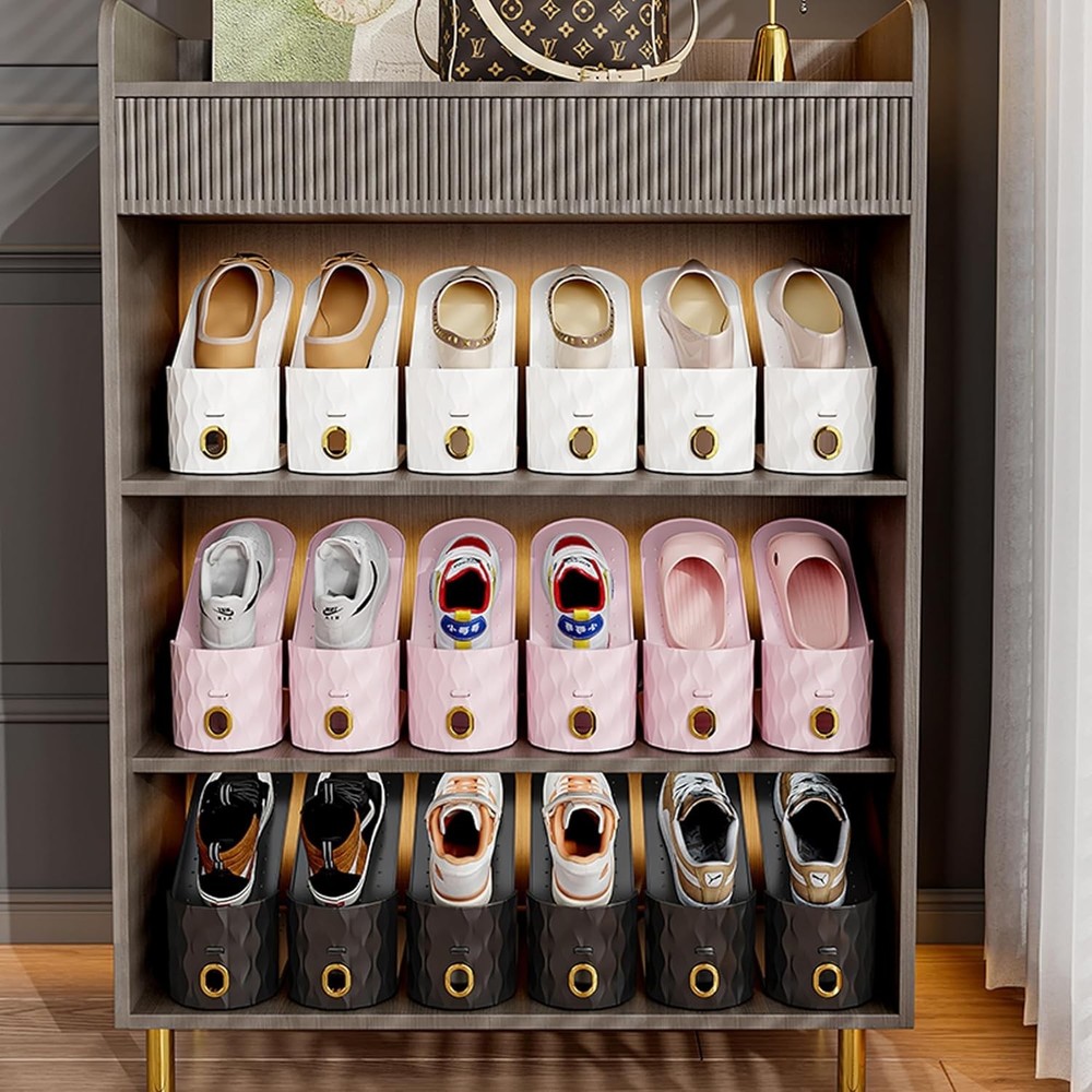 15 Pack Shoe Slots Organizer, Adjustable Shoe Stacker for Closet Storage, Dou...