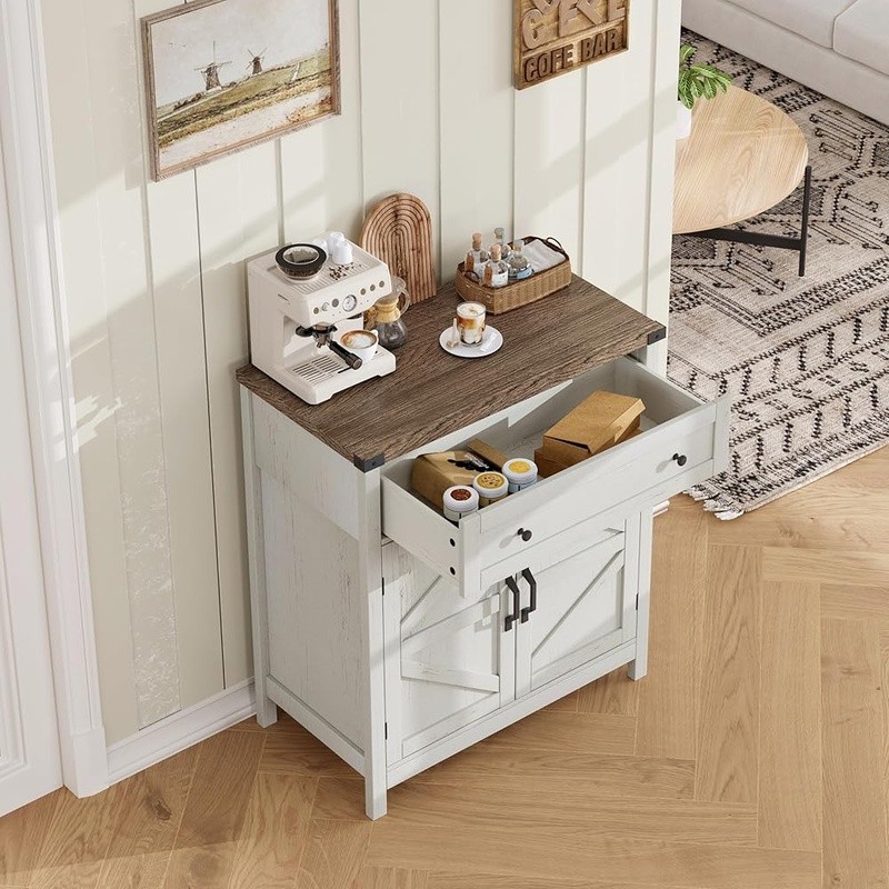Storage Cabinet W/ Drawer Adjustable Shelf Sturdy Kitchen Bar Sideboard Unit New