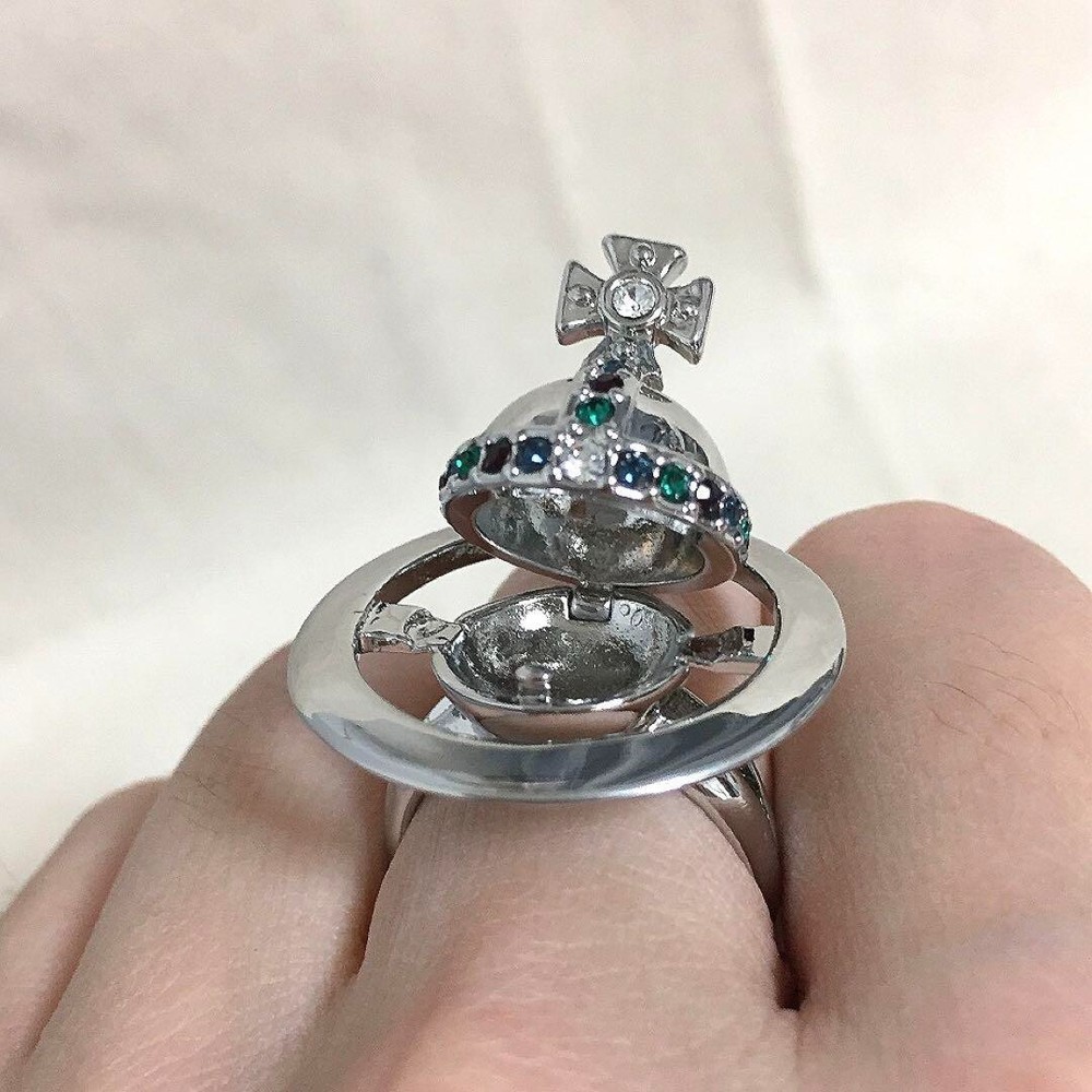 Vivienne Westwood poisoned Ring Orb Silver Size 8 Mens Accessory with drawstring