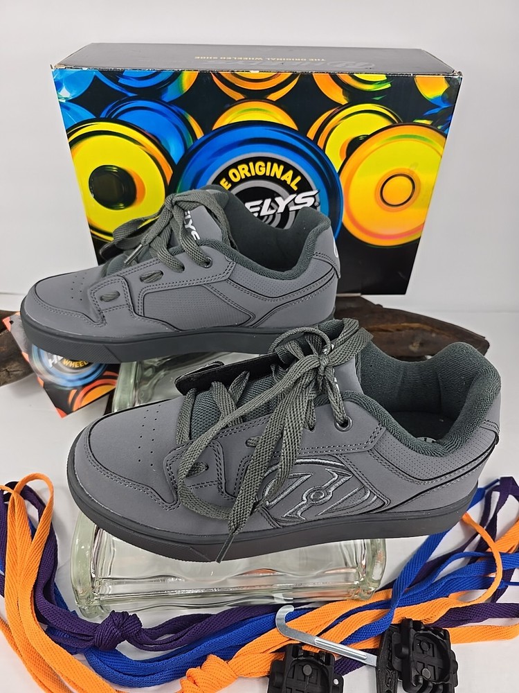 Heelys Motion plus Triple Charcoal Shoe Strings X 4 Tools Heel Cap Box New