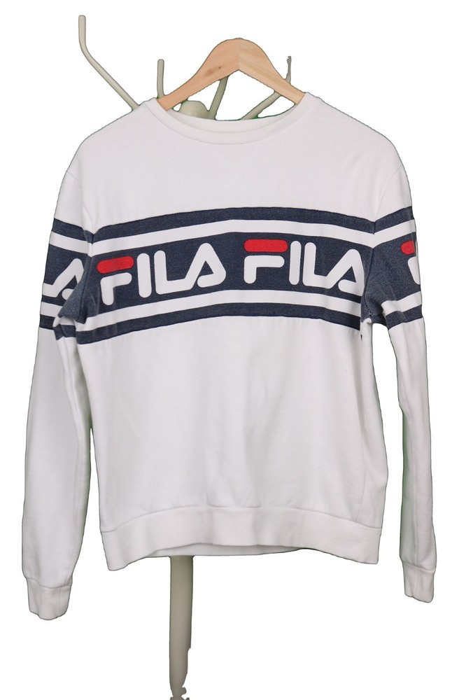 Fila Jumper White Cotton PullOver Medium M 38-40 in