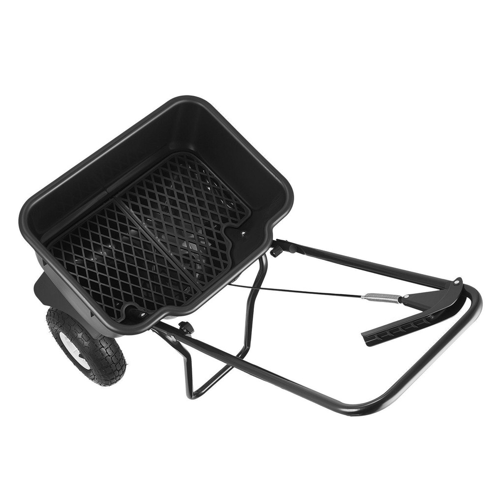 Push Lawn Spreader, 12ft Spreading Width, Broadcast Spreader with 80lbs Load