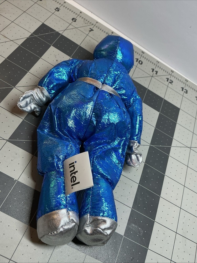 8" Intel Blue Astronaut Silver Plush Toy