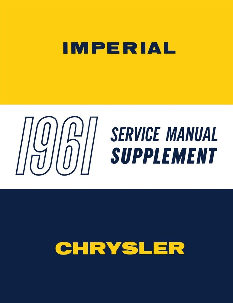 1961 Chrysler Service Manual Supplement