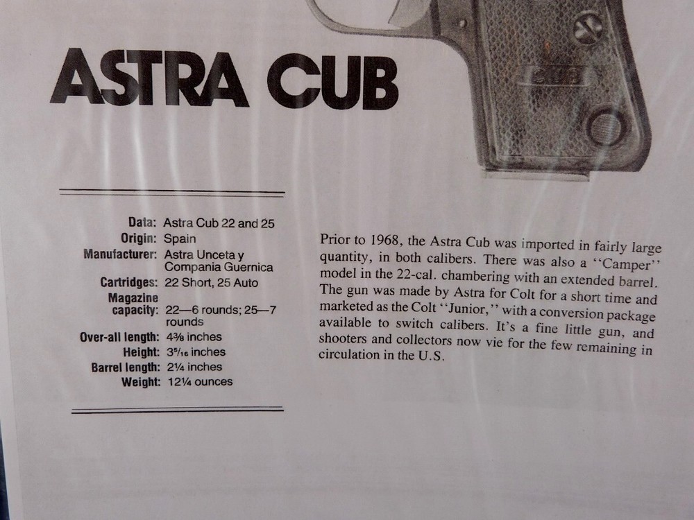 ASTRA CUB HAND GUN BREAK DOWN INSTRUCTION KIT