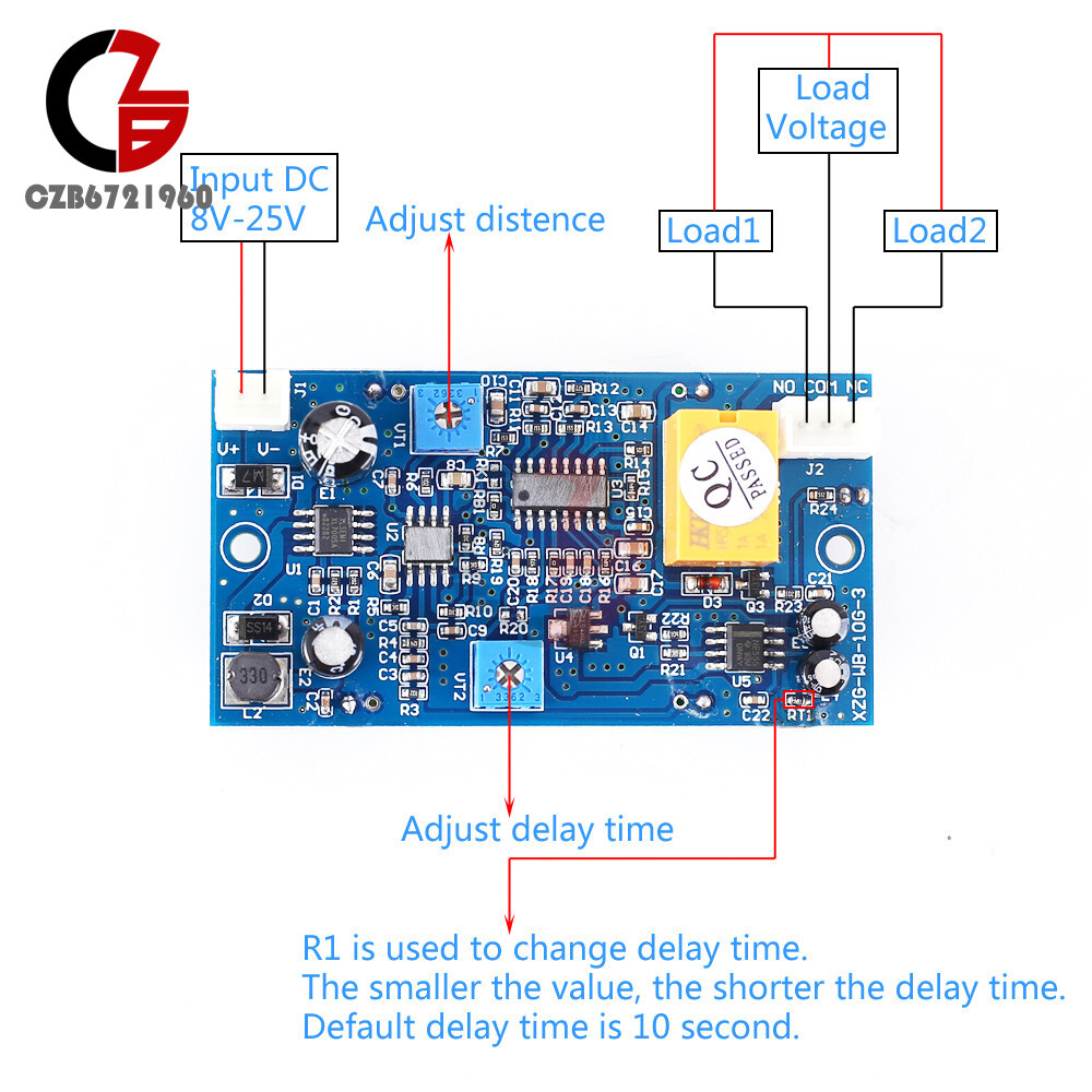 10GHz Module Microwave Radar Sensor Switch Delay Time Sense Distance Controller