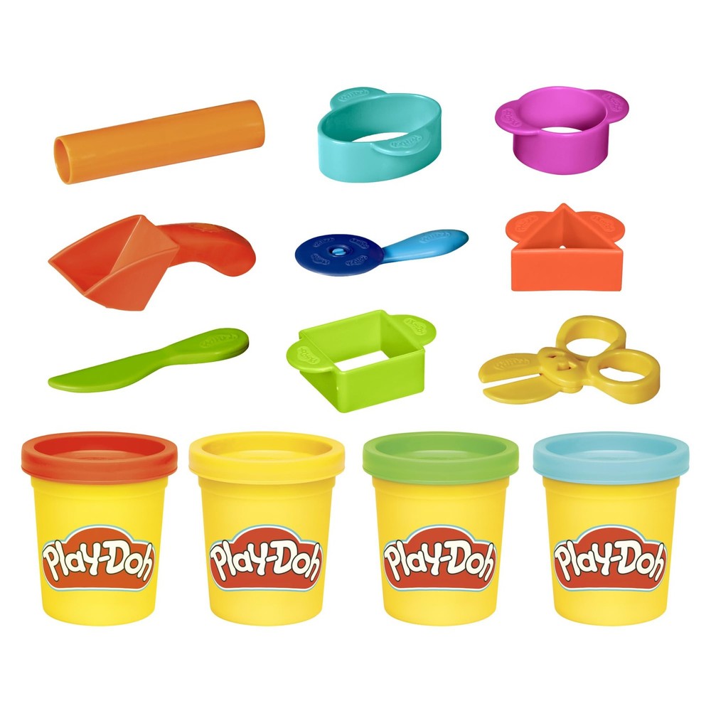 Play-Doh Starter Set 9-Piece Kit with Storage Tote & 4 Medium, Multicolor