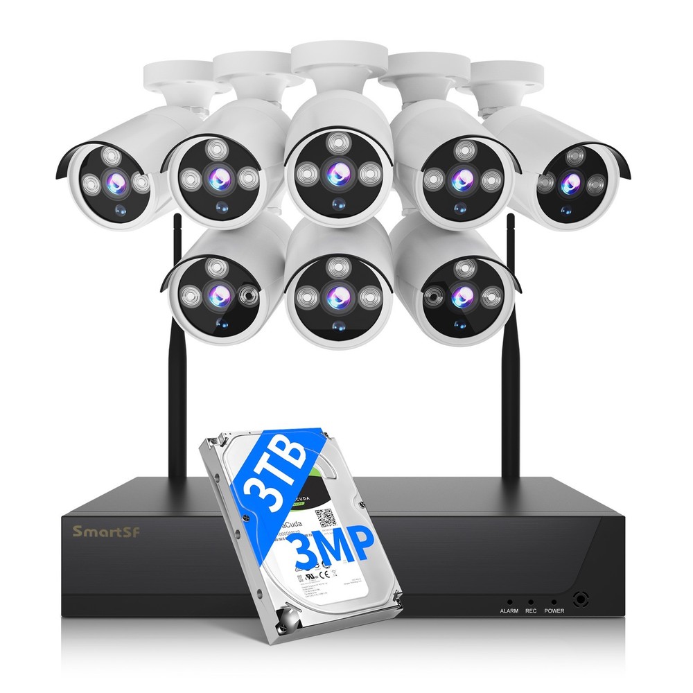Wireless Security Camera System 5MP 10CH NVR Audio Human Detection Camera System