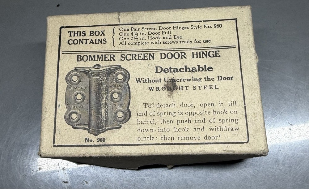 Vintage Bommer Screen Door Hinge~ Just One Hinge And Pull