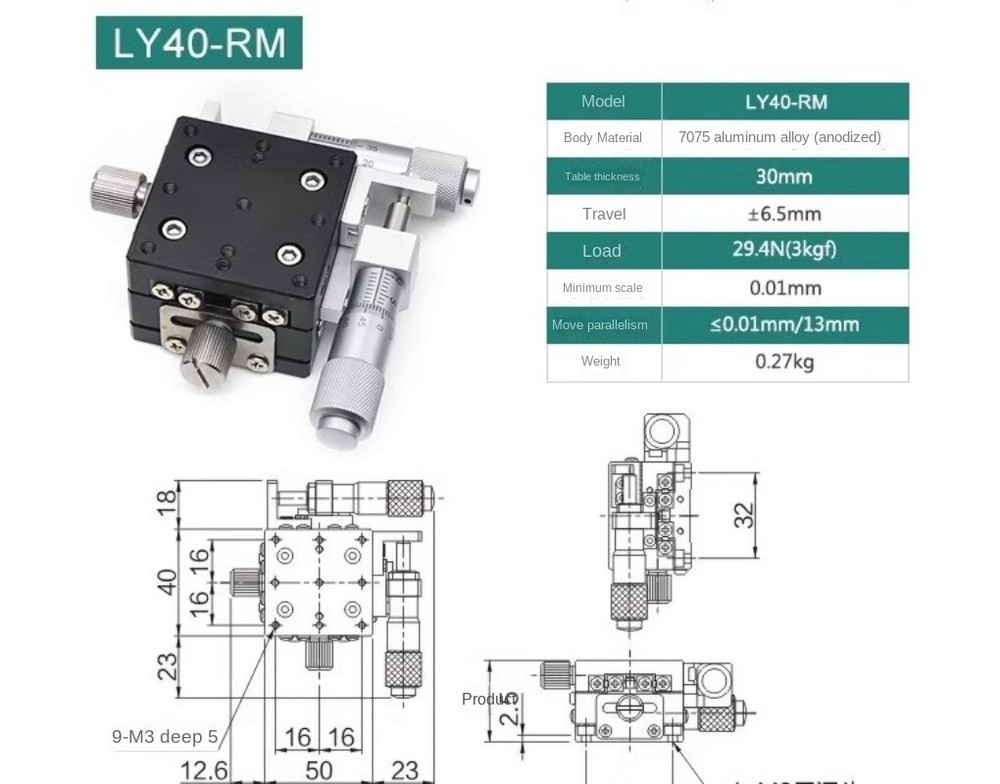 Manual Sliding Table Trimmer Frame XY Axis Cross-guide Displacement Platform