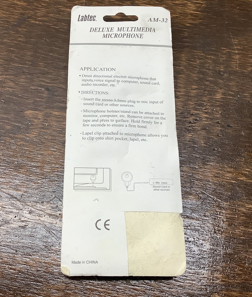 Labtec AM-32 Deluxe Multimedia Microphone, New in Package