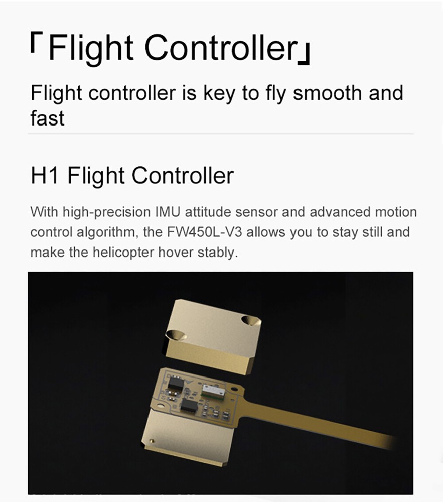 Fly Wing FW450L V3 6CH GPS 3D H1 Flight Control RC Helicopter Automatic Return