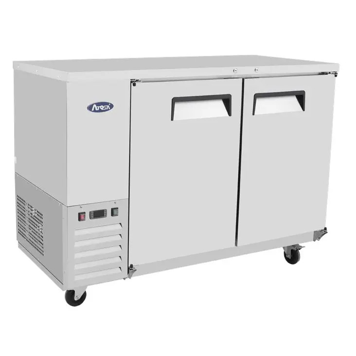 Atosa SBB59GRAUS1 59" Shallow Depth Double Solid Door Back Bar Cooler